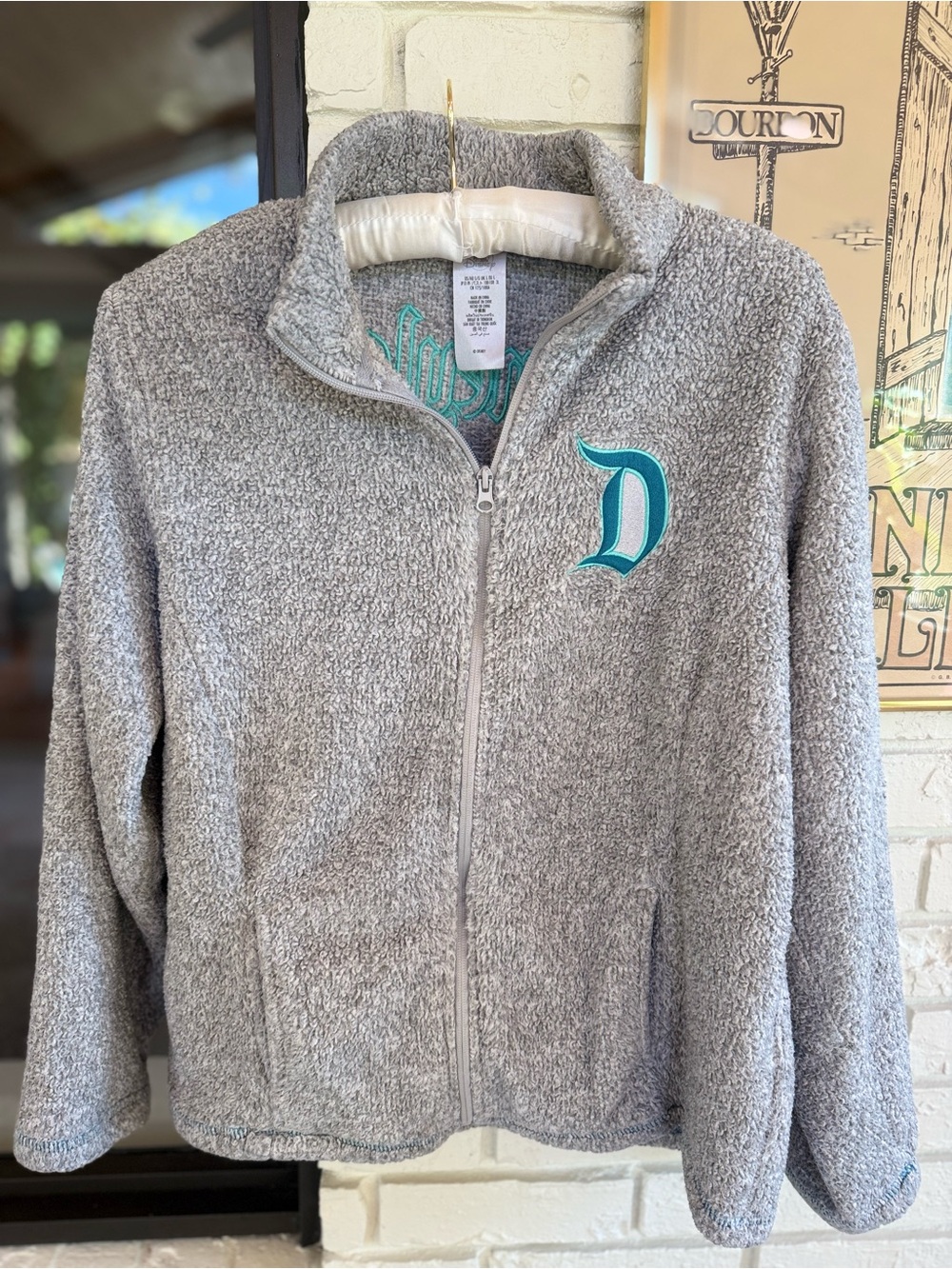 Disney Parks Disneyland Gray Sherpa Fleece Zip Jacket - Women's L / Unisex
